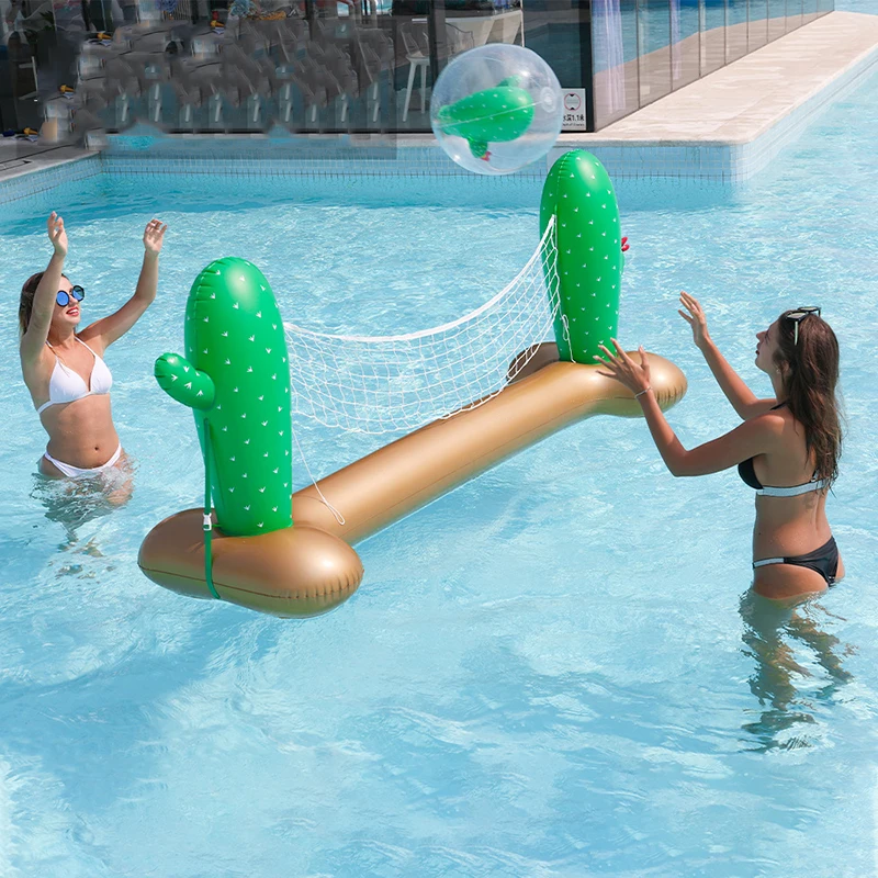 Inflatable Cactus Volleyball Toys Fun Summer Pool Floats Giant Pool Party Play Boat Raft Sports Park Accessories for Adult Kids