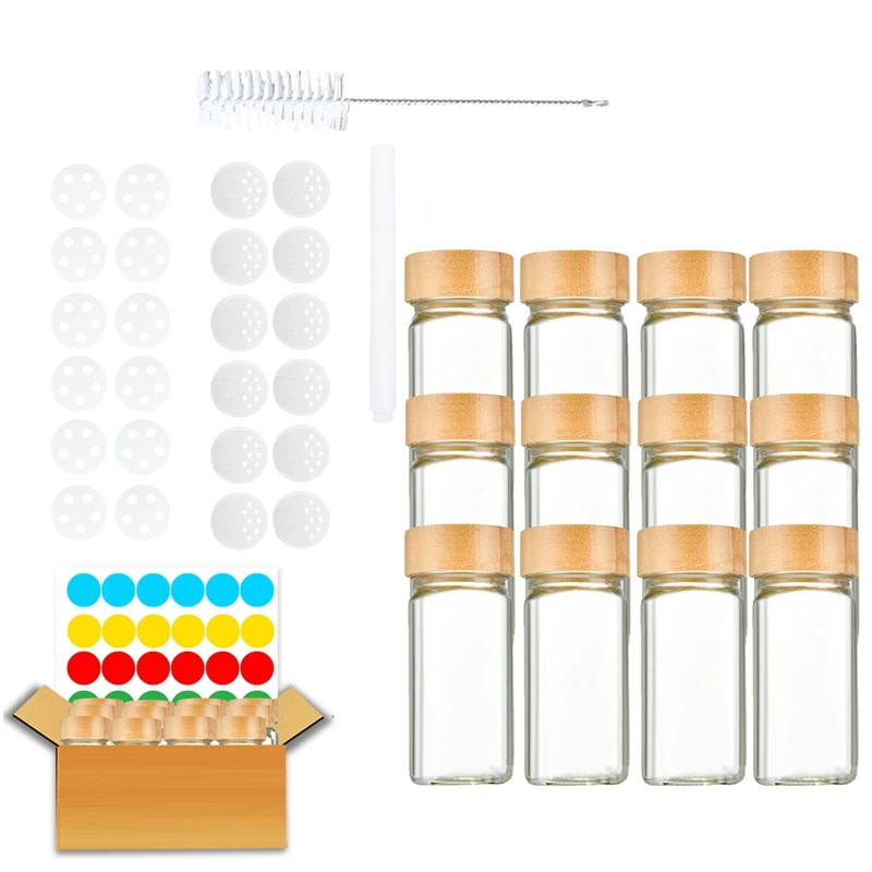 

Банки для специй с этикеткой, органайзер для приправ, стеклянные банки для специй с фотоэлементами, набор