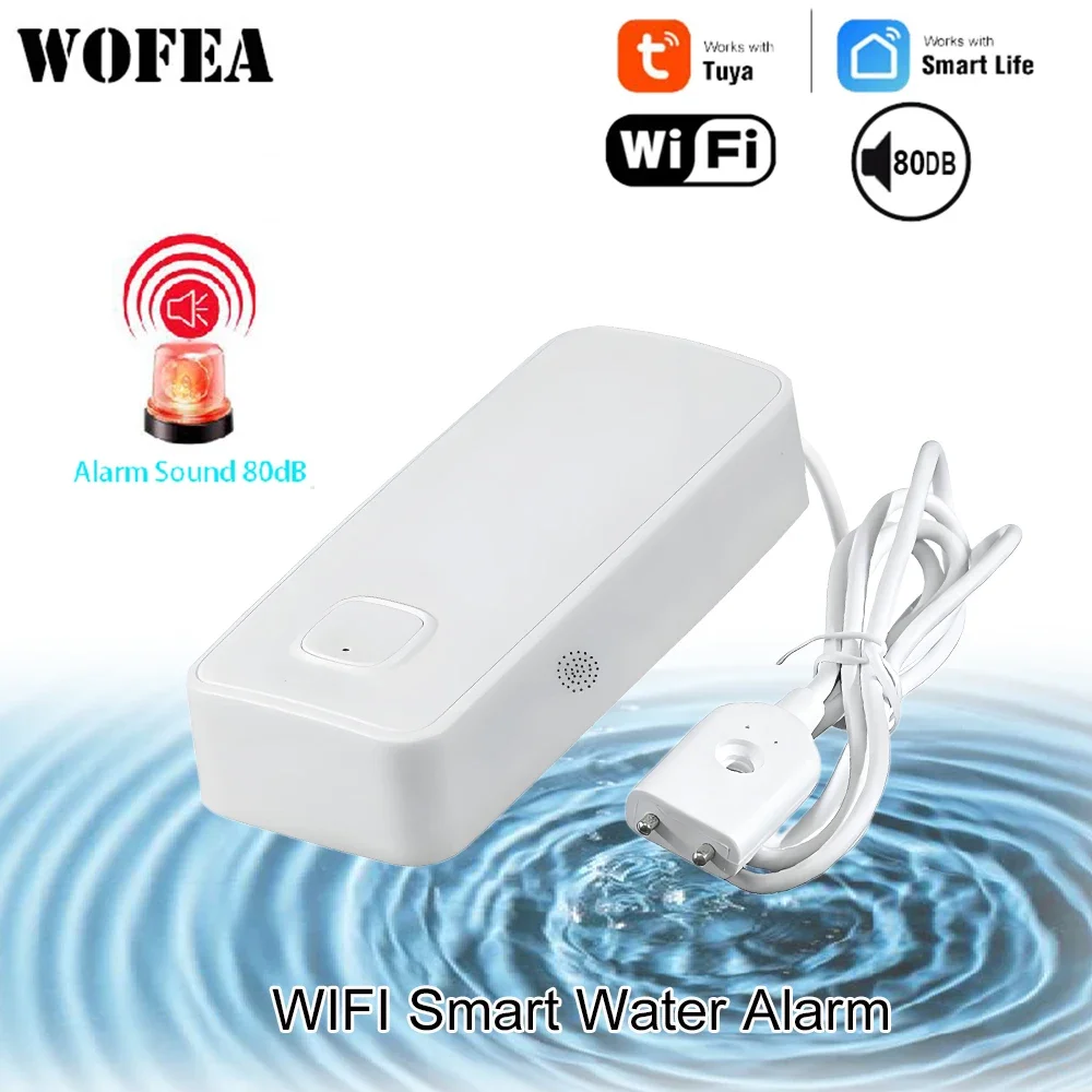 

Tuya Smart WiFi Water leakage alarm with free notice by tuya smart life APP water detector 2.4G wifi water sensor battery power
