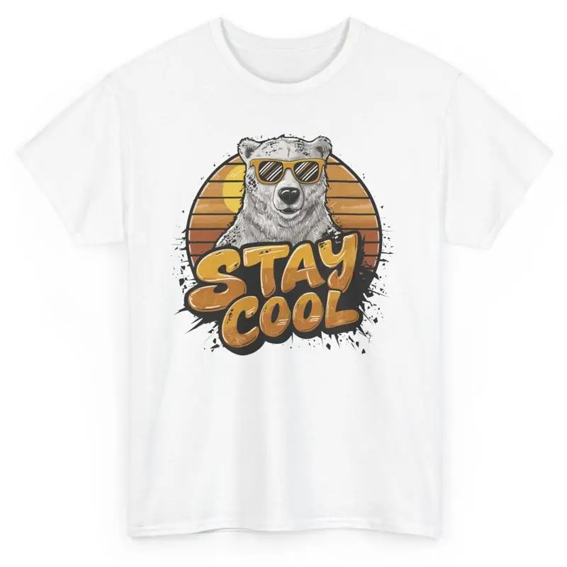 

Vintage Stay Cool Polar Bear Funny T Shirt Retro