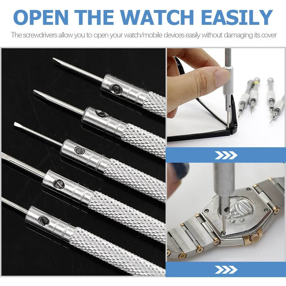 

5Pcs Screwdriver Set Precise Watch Repair Tools for Watchmaker Mini Flat Head Jeweler Repair Multi-Function Screwdriver