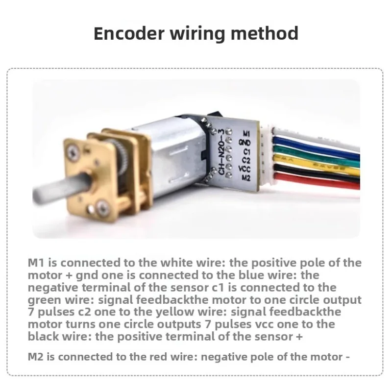 JGA12-N20 Miniatur DC Deselerasi Metal Gear Motor Motor Kecil Troli Cerdas 3v6v12v Encoder