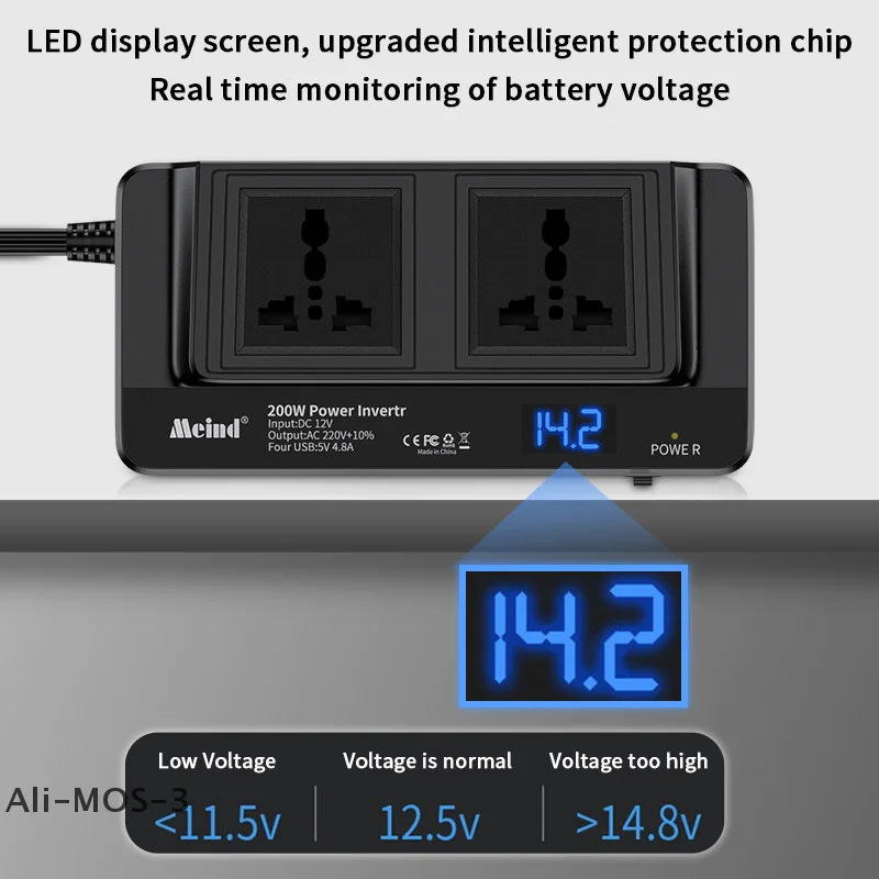 

【P】Multi Functional Car Inverter 12v To 220v Inverter Power Converter Universal Plug And Socket