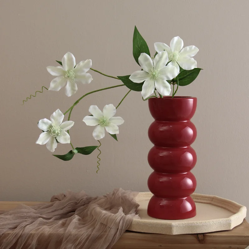 1pc Vintage Ceramic Vase Advanced Sense Medieval High Appearance Level Creative Flower Ware Decoration Vase home decor