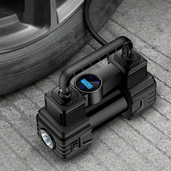 Car Tire Pump 150 PSI 12V Electric Air Pump LED Emergency Flashlight Heavy Duty Air Compressor Car Tyre Inflator for All Vehicle