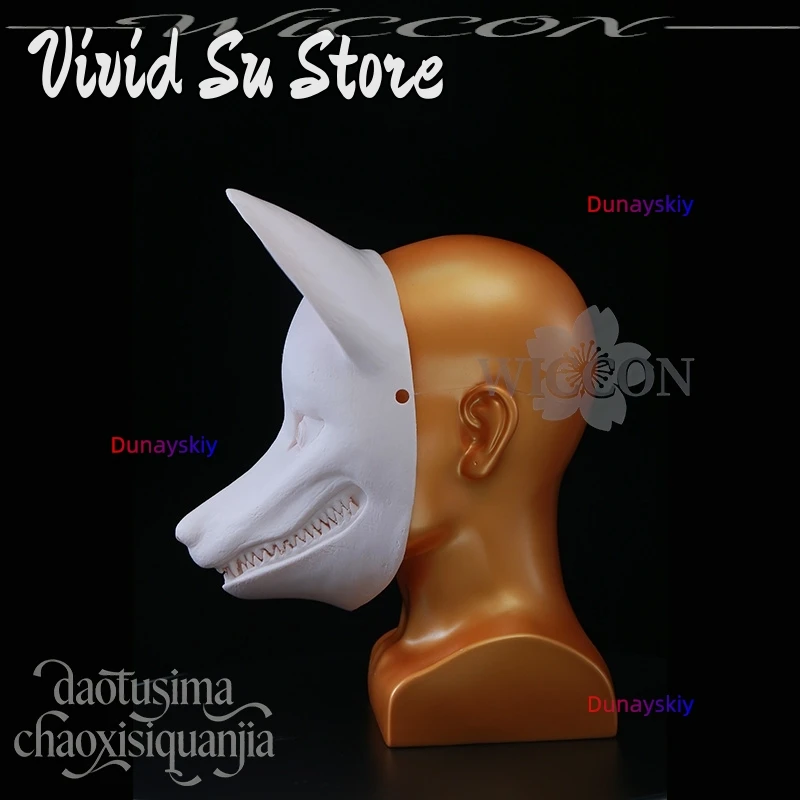 Kotoyuki الثعلب الأسرة اليابانية الساحرة مخيف سبليت الفم الثعلب ثلاثية الأبعاد حمض البوليلاكتيك قناع الدعائم هالوين كوس أنيمي لعبة الرعب F تأثيري