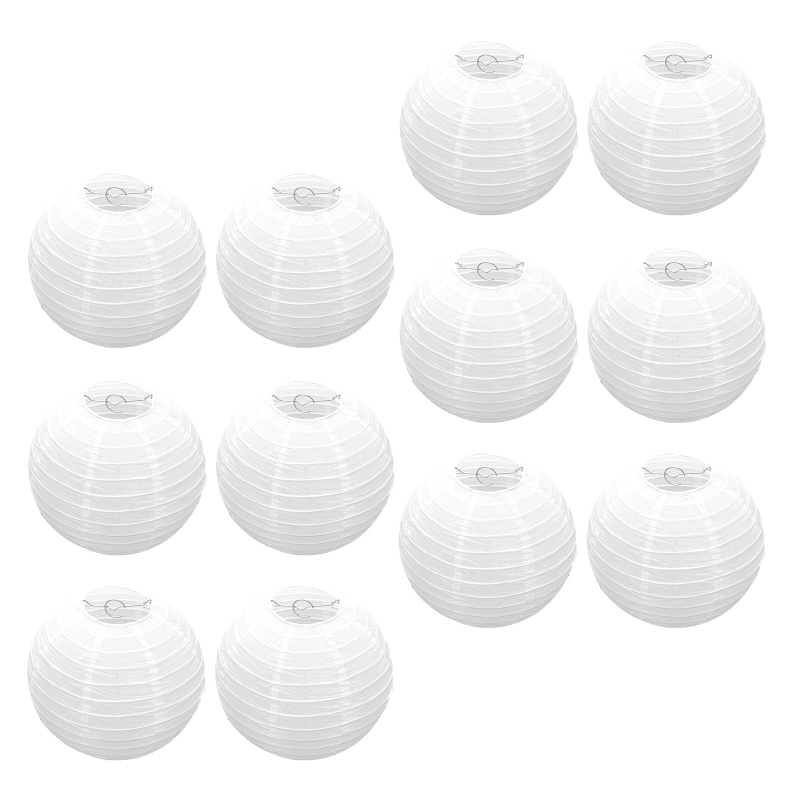 

12pcs Diy Painting Lantern 10 Inch Round Blank Paper Lanterns For Craft Classroom Reusable Collapsible Metal Frame Folding
