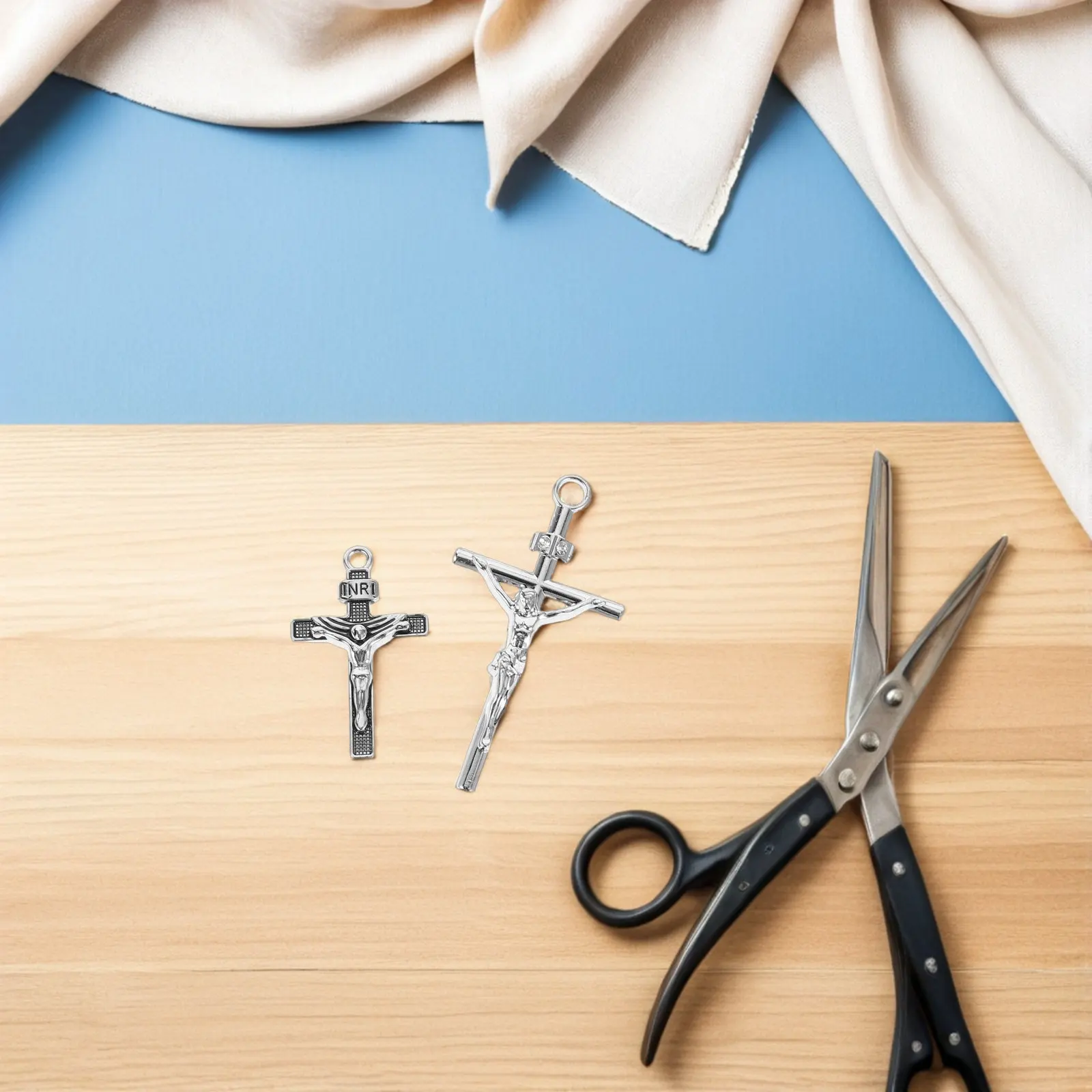 

12Pcs Cross Pendant Charms Alloy Mini Jesus Crucifix DIY Jewelry Making Religious Jewelry Craft Accessories for Necklace