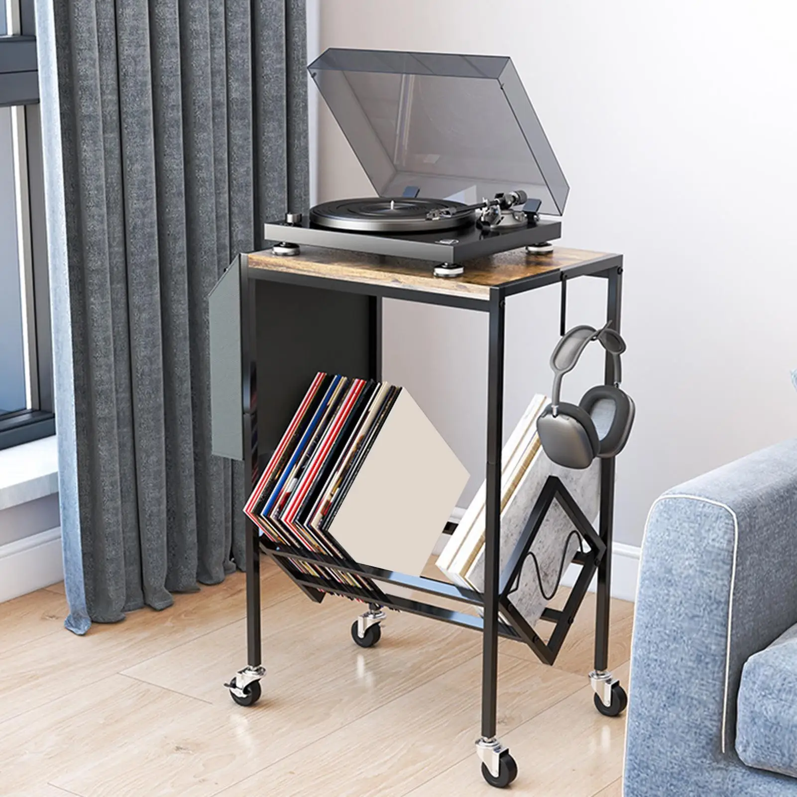 

Подставка для пластинок, 2-слойное крепление для пластинок, подставка для музыкальных альбомов для домашнего магазина, студии, рабочего места, спальни, гостиной, угла