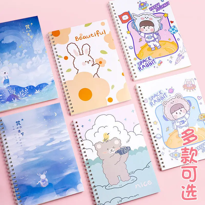 60 sheets Kawaii Cartoon Notebook A5 Notebook Exercise Book Girls Cute Stationery Learning Stationery Notepad Diary