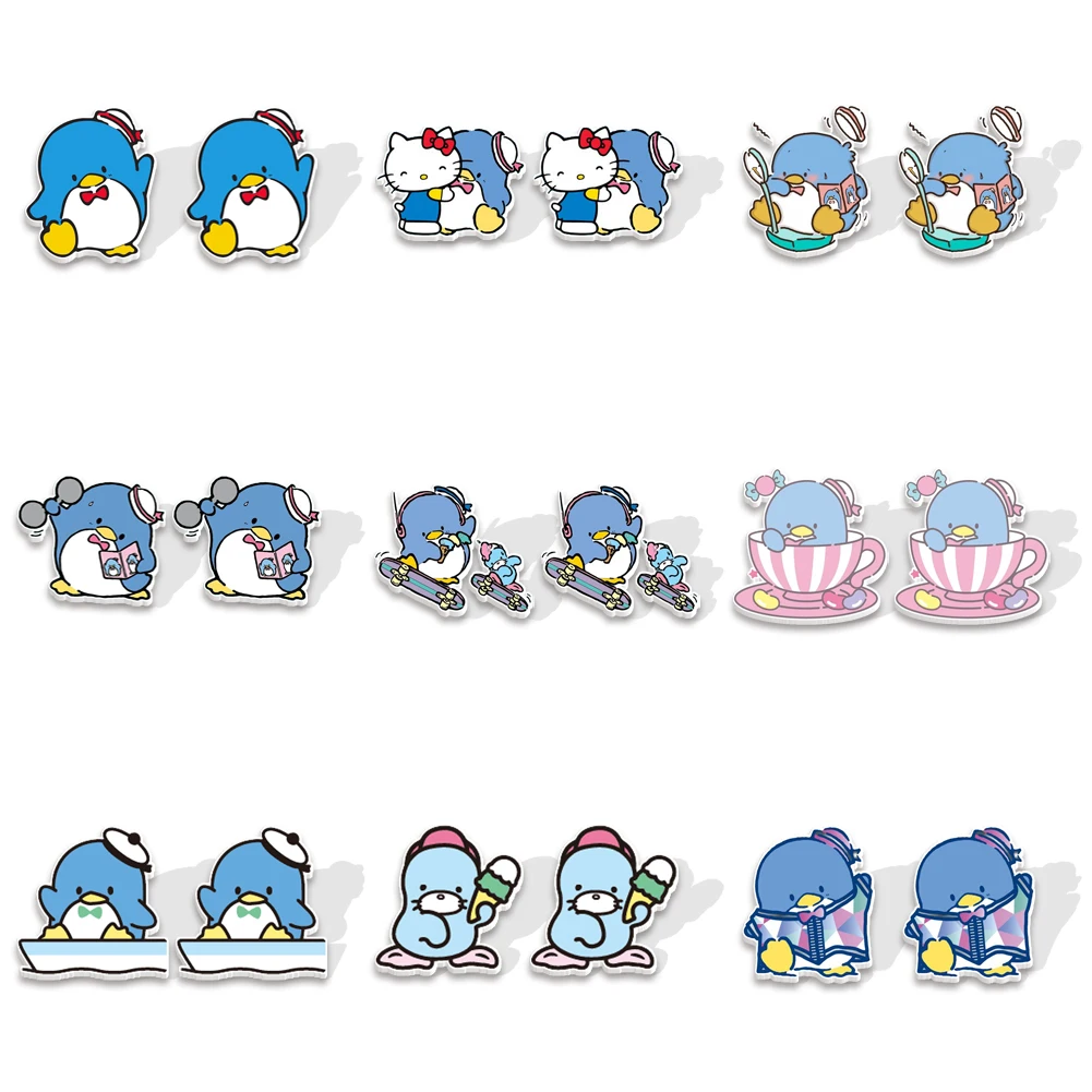 

Sanrio Sam Penguin Tuxedo Sam Kawaii Stud Earring Cute Design Earrings Women Girls Jewelry Accessories Kids Birthday Samll Gift