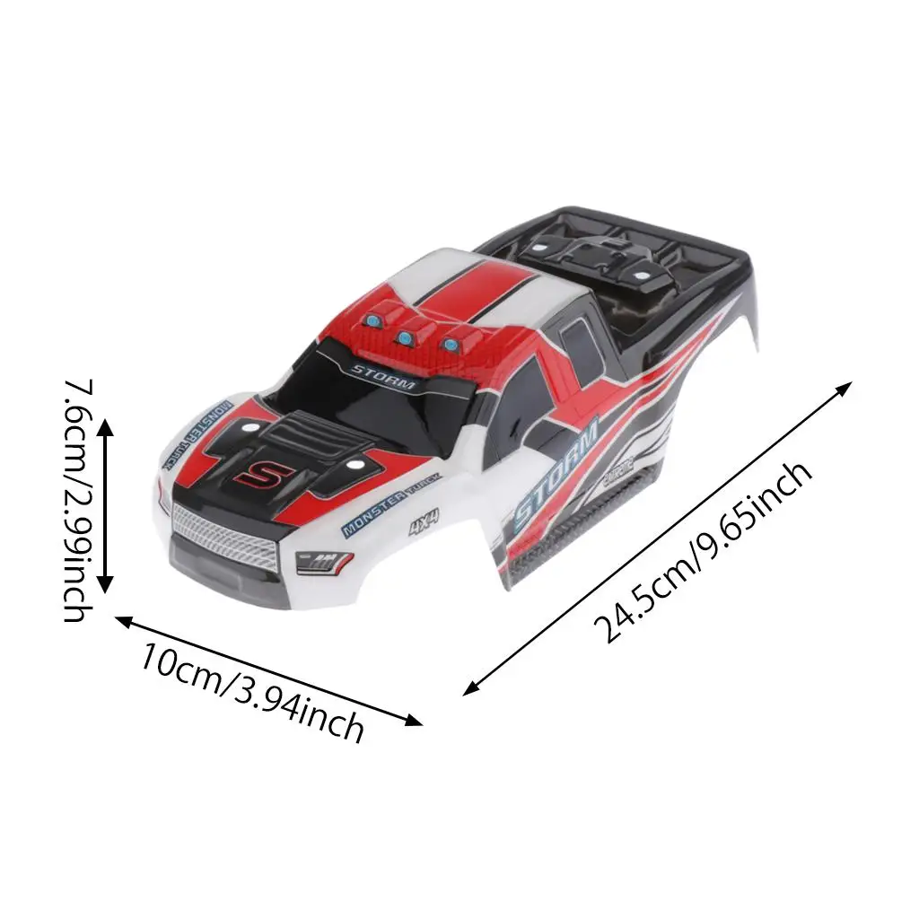 1/18 مقياس 4WD RC قطع غيار السيارات جسم السيارة شل DIY ترقية ملحق 18301 أحمر