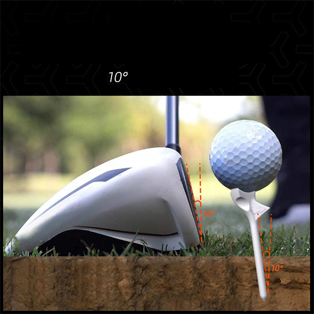 Plastic Golf Ball Tee Holder, Reduce Balls Rotary, Reduces Friction, Skew Tee, Unbreakable Tee, 10 °, 83mm, 16 Pcs per Set