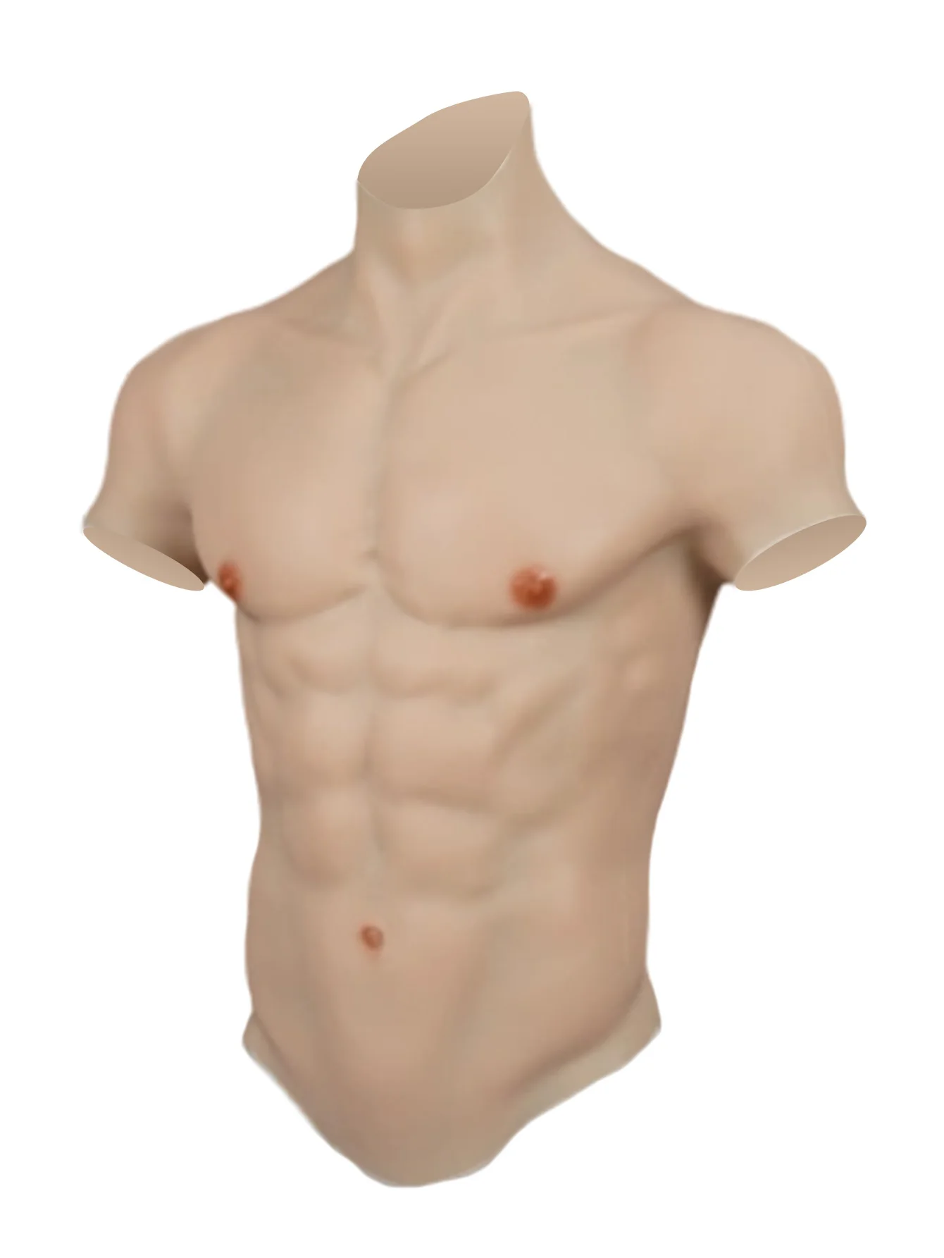 Beige Silicone muscle suit with realistic raised-texture skin detail on the interior