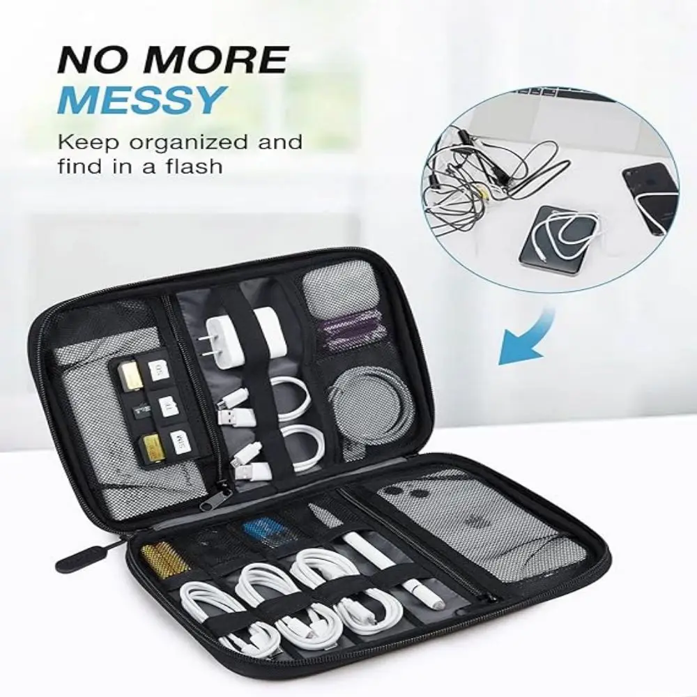 Electronics Organizer Travel Case, Small Cable Organizer Bag for Essentials, Tech Organizer as Accessories, Cord Organizer for