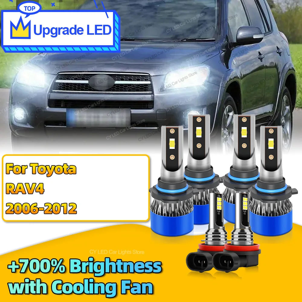 

6Pcs 30000LM LED Headlights Canbus Car Lamp HB3 HB4 H11 Auto Fog Lights Bulb For Toyota RAV4 2006 2007 2008 2009 2010 2011 2012