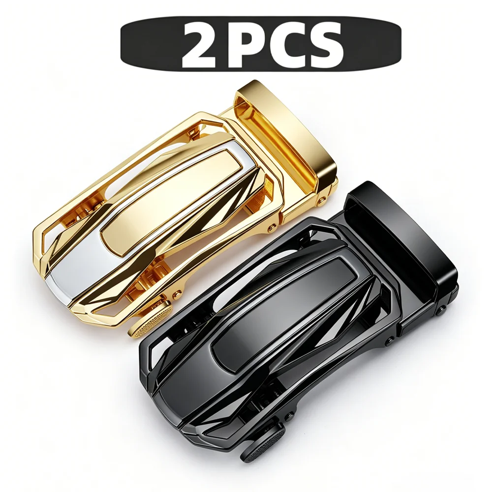 Exquisite Craft Alloy Buckle Automatic Ratchet Design Fit 3.2-3.5cm Width Belt Men Formal Dress Belt Buckle