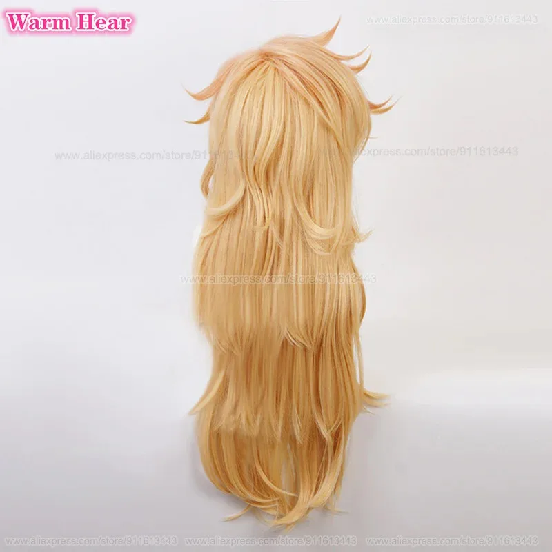 جودة عالية 90 سنتيمتر طويل تأثيري للجنسين الأصفر دوما مقاومة للحرارة الشعر هالوين حفلة لعب الأدوار الباروكات + غطاء شعر مستعار
