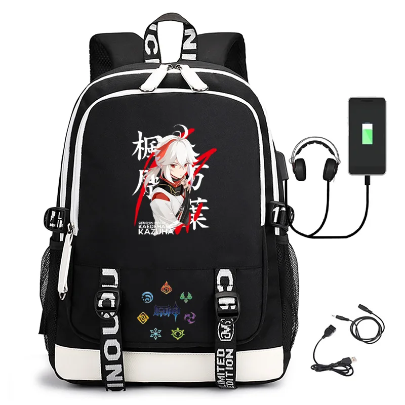 

Genshin Impact School Bag Backpack Hot Game Cosplay Oxford Waterproof Anime Laptop Computer Backpack Boys Girls Schoolbag