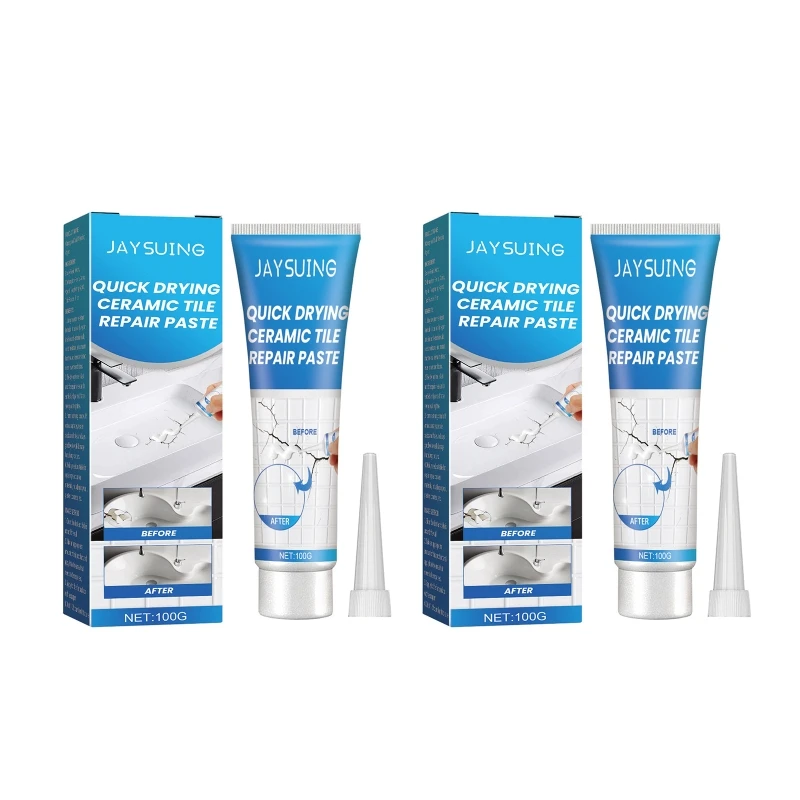 20CB Ceramic Tile Repair Kits with Scraper Sandpaper, Filler to Fix Tub Chips and Sink Cracks, for Ceramic, Porcelain