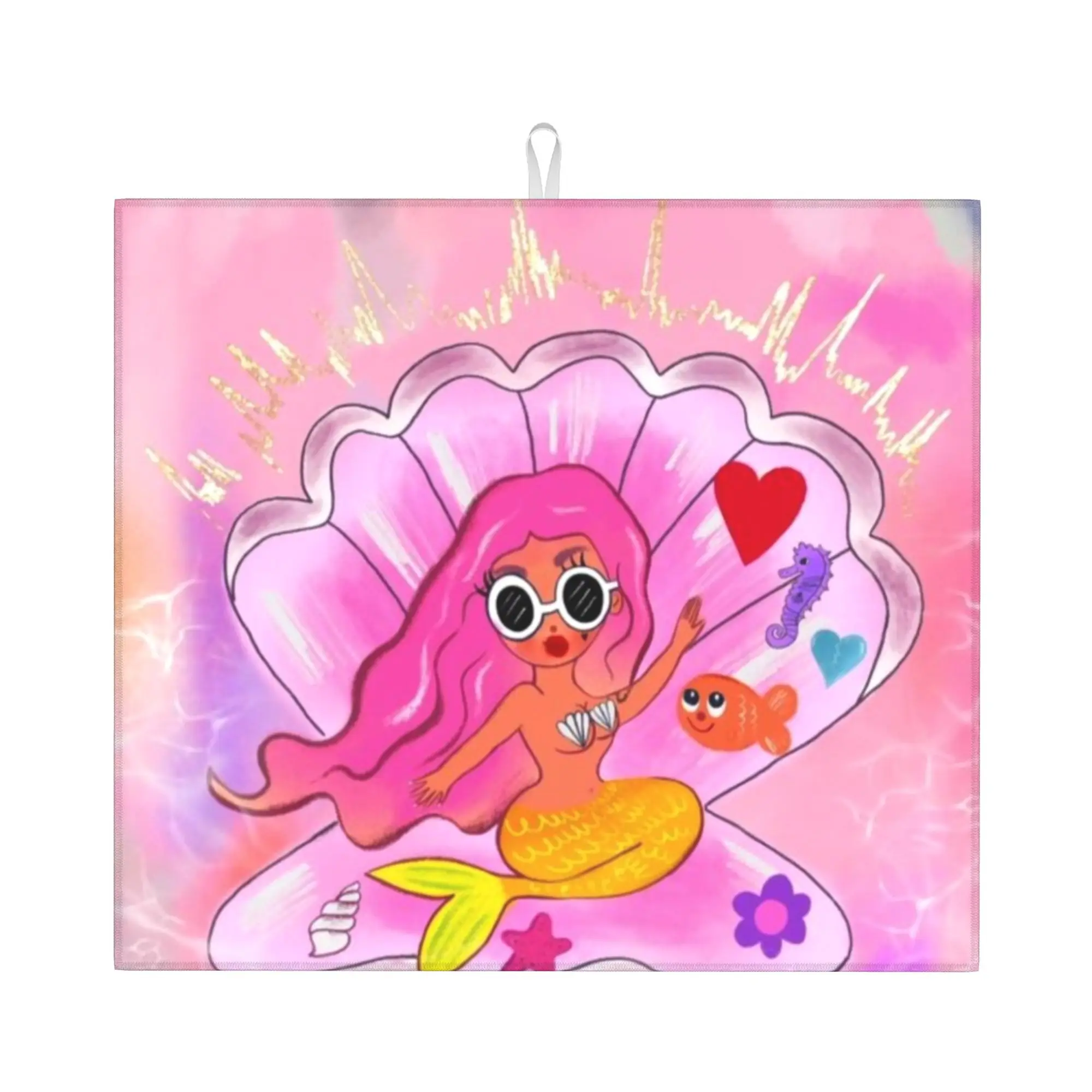 Mermaid Bichota Season Karol G Non‑Slip Waterproof Absorbent Barware Tableware Oil Proof Bathroom Drying Mat For Kitchen