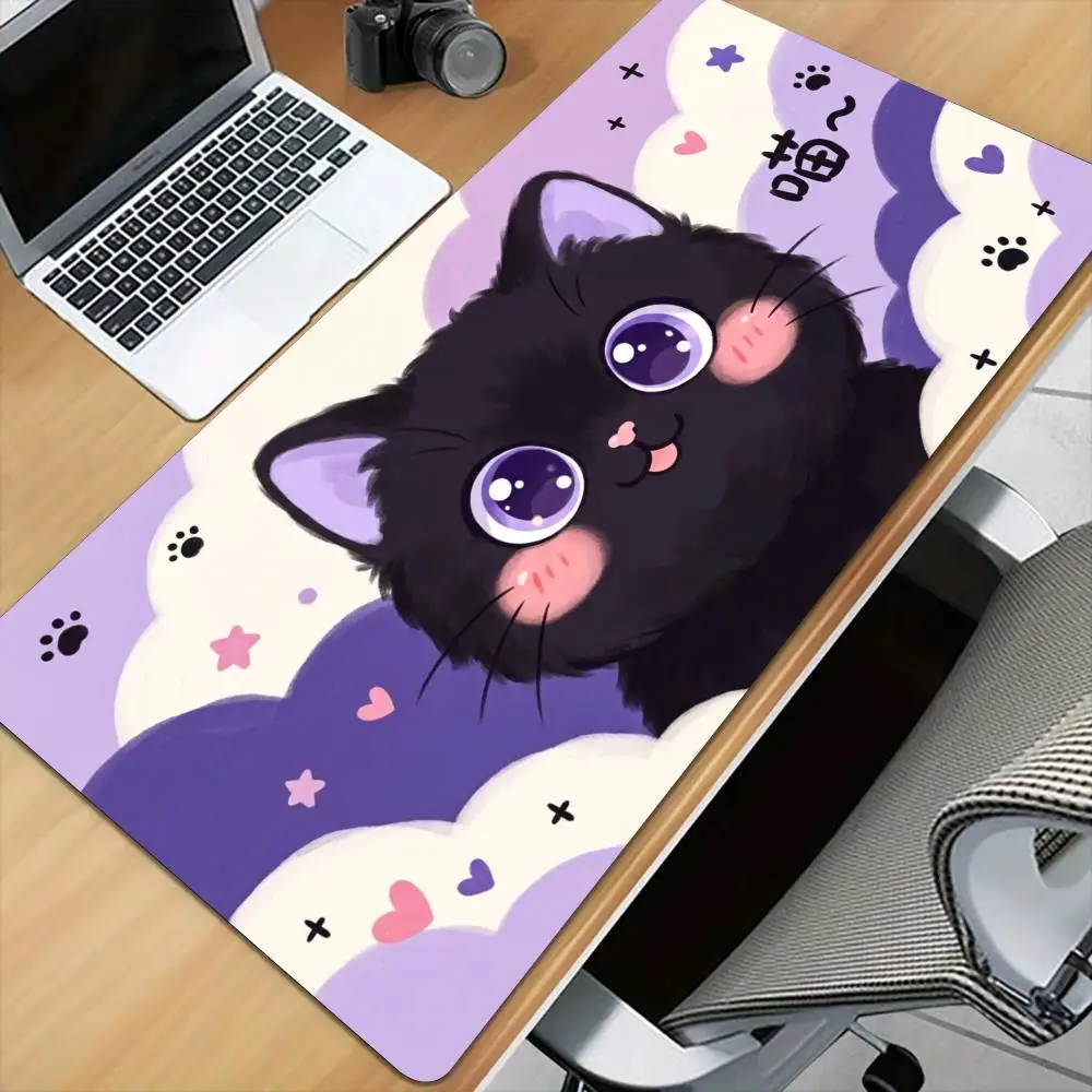 

Cartoon cute cat Mouse Pad Desk Mat with Stitched Edge xxl mousepads Rubber Anti-slip gamer Keyboard Rug gaming mats