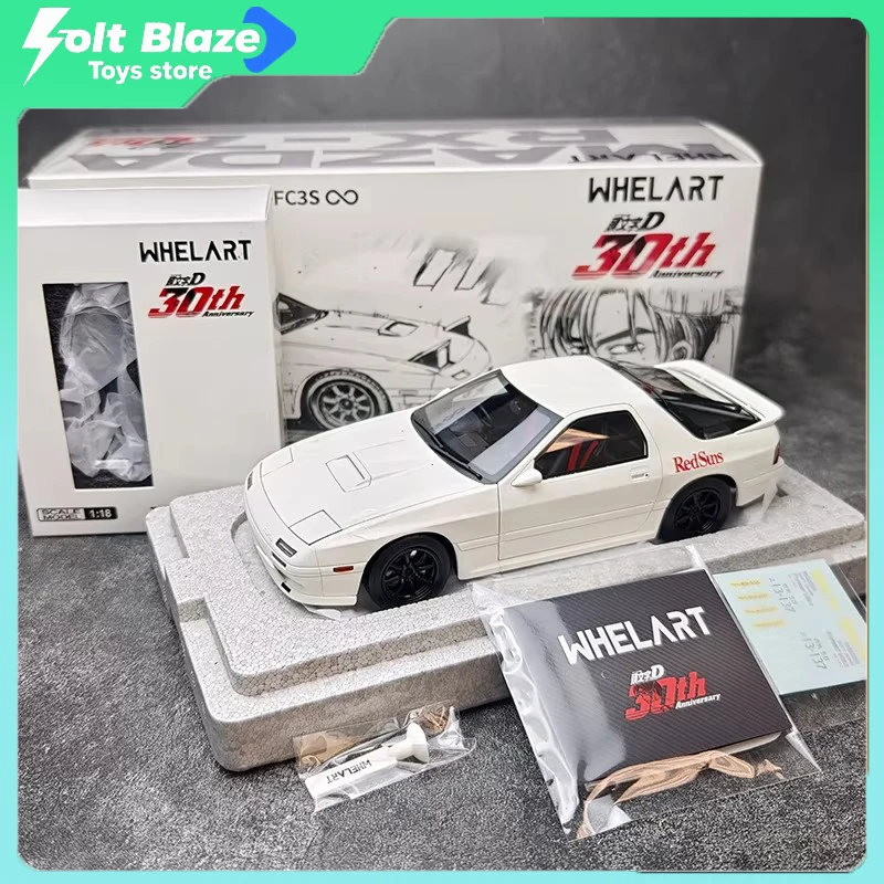 

WHELART 1/18 Mazda Savanna RX-7 FC3S Initial D 30th Anniversary Ryosuke Takahashi White Diecast Car Model Boy Collecion Gift