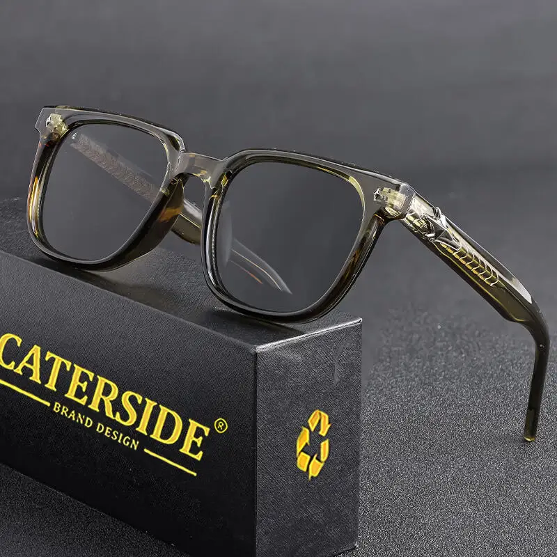 CATERSIDE Trend Square Man Sunglasses Large Frame Sun Glasses Party Travel Beach Eyewear Ideal Choice for Gifts UV400