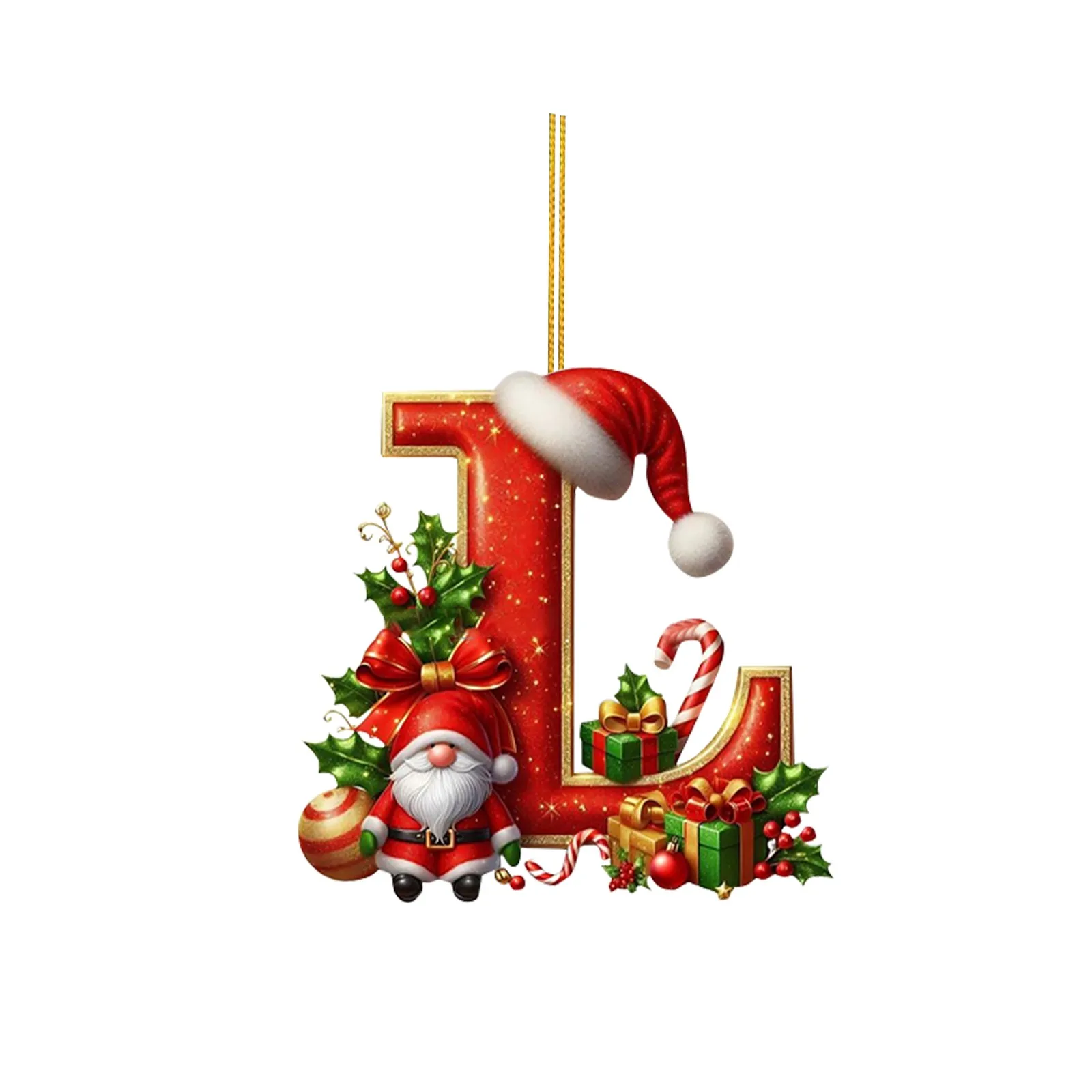 2D Christmas 26 Letters Ornament Flat Hanging Pendant Personalized Holiday Festive Tree Decor Gift For Christmas Party Ornament view 4
