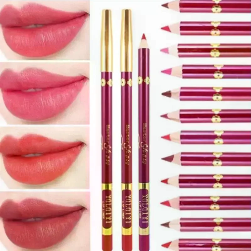 13-Color Lip Liner Pencil Waterproof Colorfast Easy For Beginners Foggy Matte Long-Lasting Lip Makeup Pen
