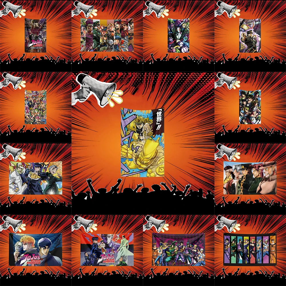 JoJo's Bizarre Adventure Inspired Movie Flag  Polyester Banner For Bedroom Wall Decor Film Fan Gift