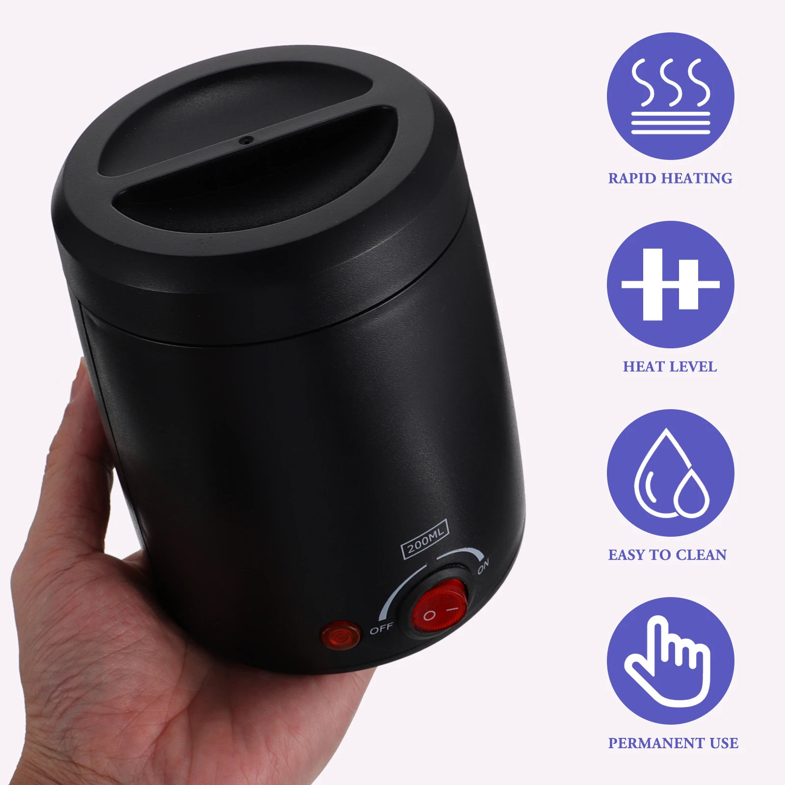 

Portable Wax Warmer Machine For Hair Removal Eyebrow Body Compact Small Size Easy Storage Carry Electric Hot