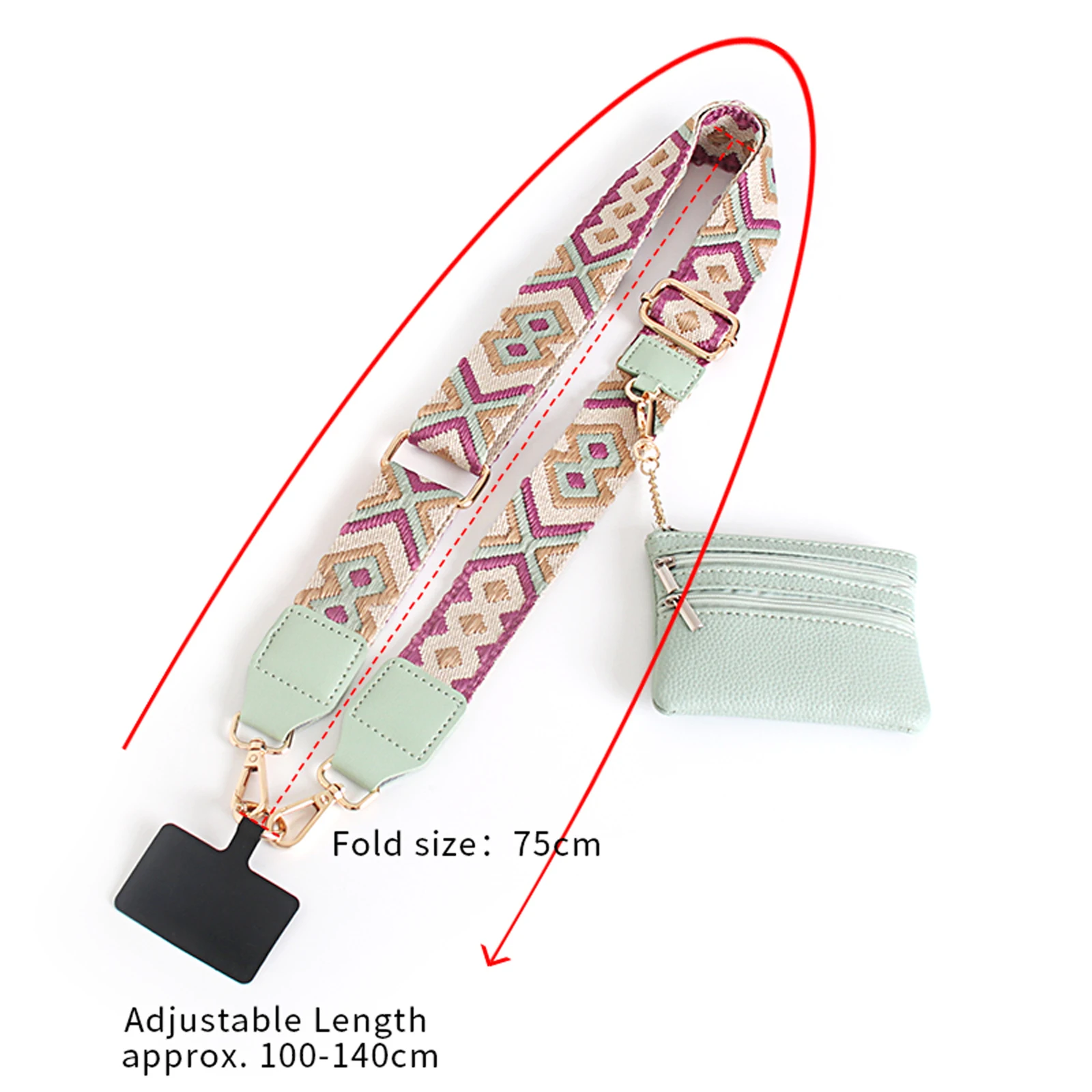 Hot Selling New Phone Lanyard With Zipper Pocket and Storage Bag Adjustable Wide Nylon Straps Can Replace Handbags and Wallets image 4