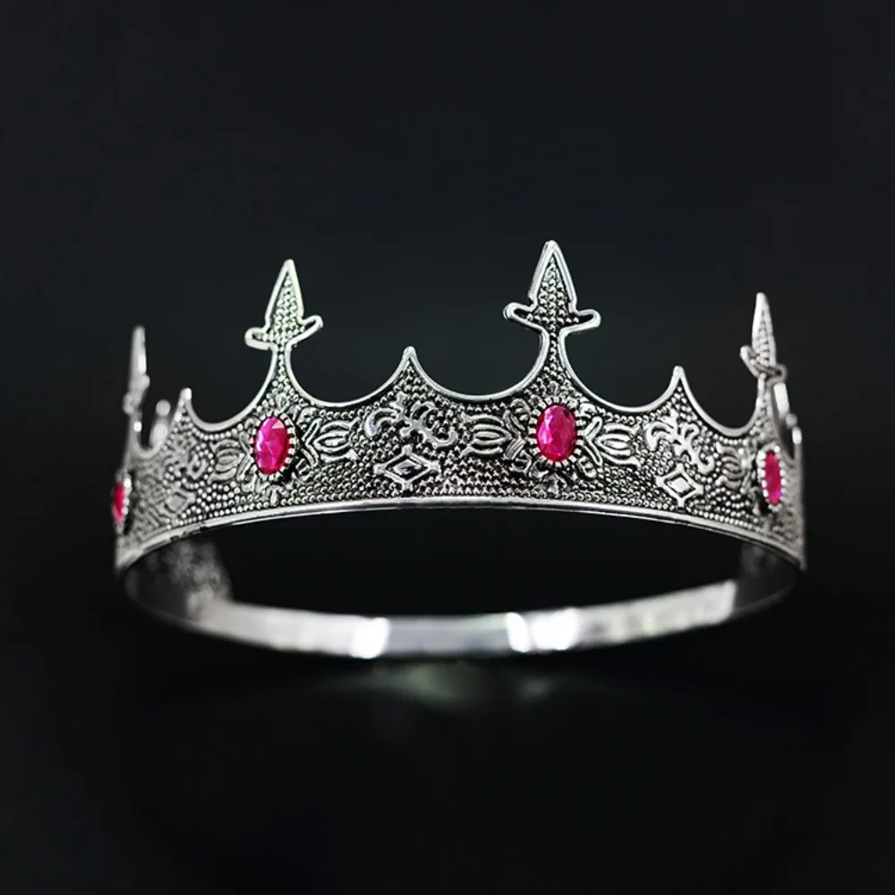 気質ヴィンテージバロッククラウンエレガントなアンティークブロンズキングティアラクラウン帽子調節可能な古代ギリシャティアラパーティー