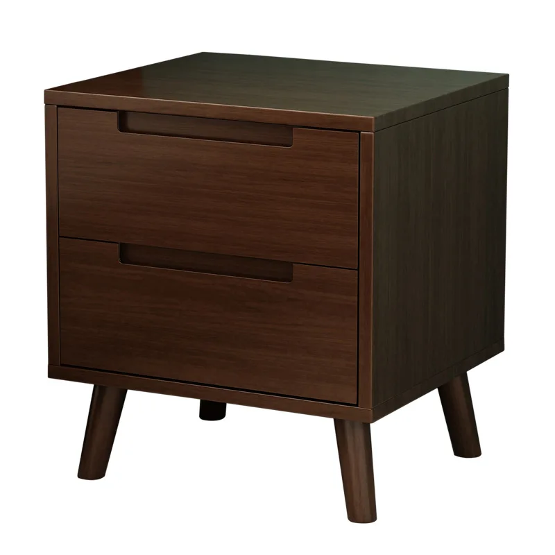 Nordic all-solid wood bedside table modern complete bedroom storage cabinet Japanese-style log bedside bucket small apartment