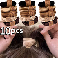 1/10Pcs Women Girls Pig Bear Nylon Elastic Hair Bands Hair Ties Ponytail Holder Rubber Bands Scrunchie Headwear Hair Accessories