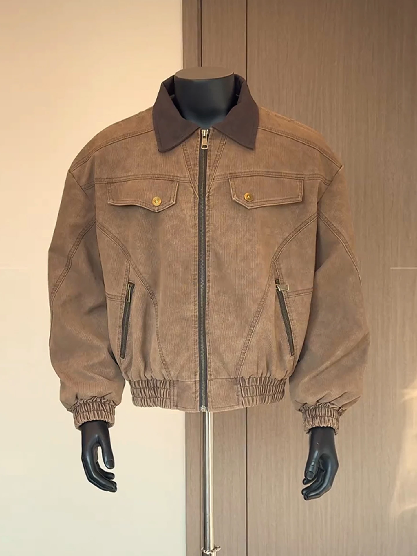 

Кожаное джинто в американском стиле ретро, мужское осенне-зимнее рабочее пальто с лацканами, винтажное пальто из искусственного материала