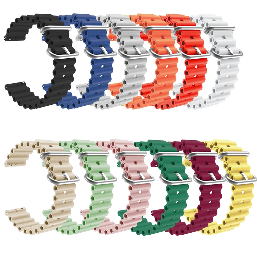 サムスンギャラクシー,huawei gt2,gt2,2e, 3,pro,クラシック,46mm,アクティブ2,ギア,シリコン,22mm, 20mm用のocean時計バンド