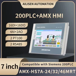 Controlador integrador tudo-em-um, HMI PLC, painel de operação, relé transistor, PT100 analógico 4I2O, HS7A-32MRT HS7A-32MR HS7A-32MR