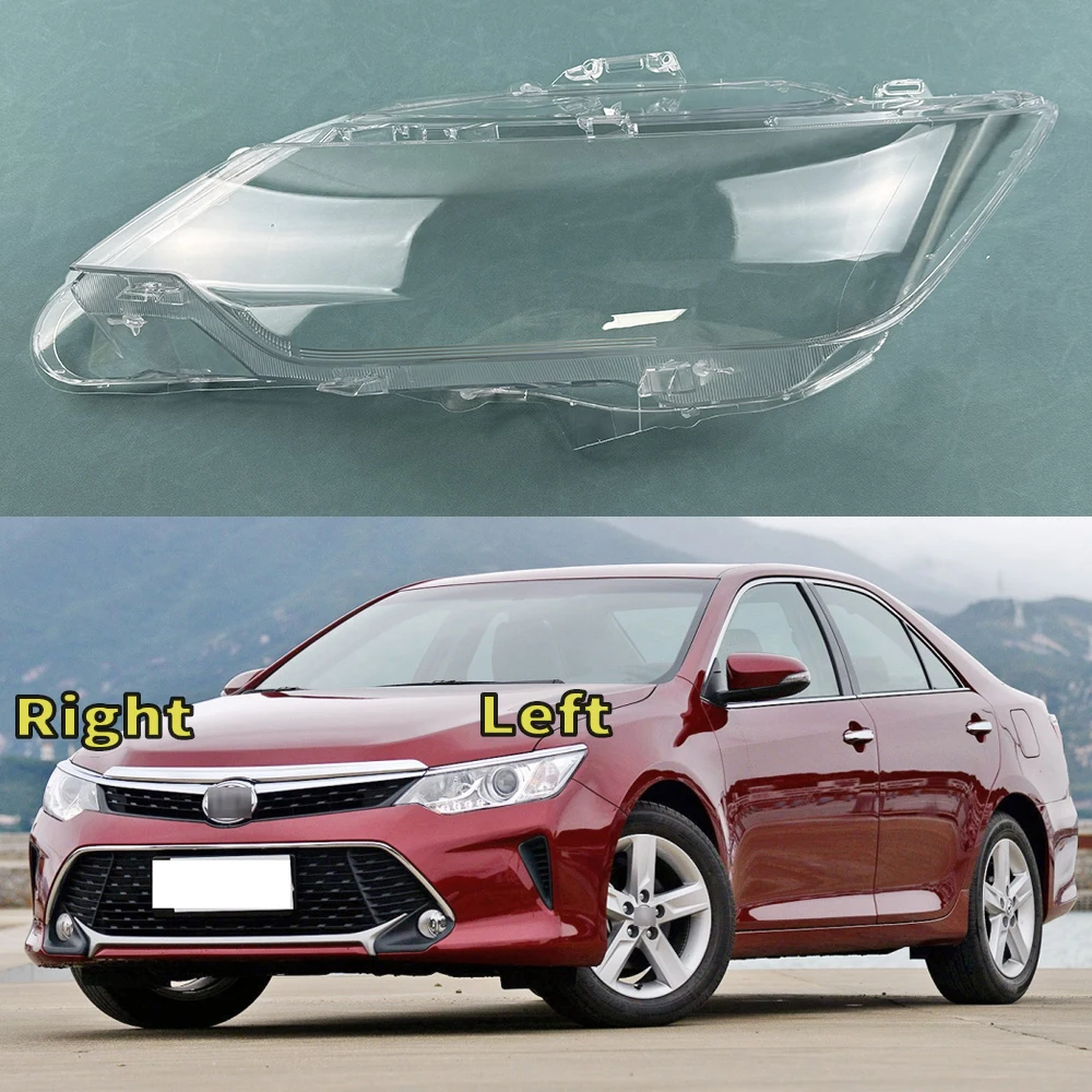 For Toyota Camry 2015 2016 2017 Headlight Cover Transparent Lampshade Lamp Shade Plexiglass Replace Original Lens