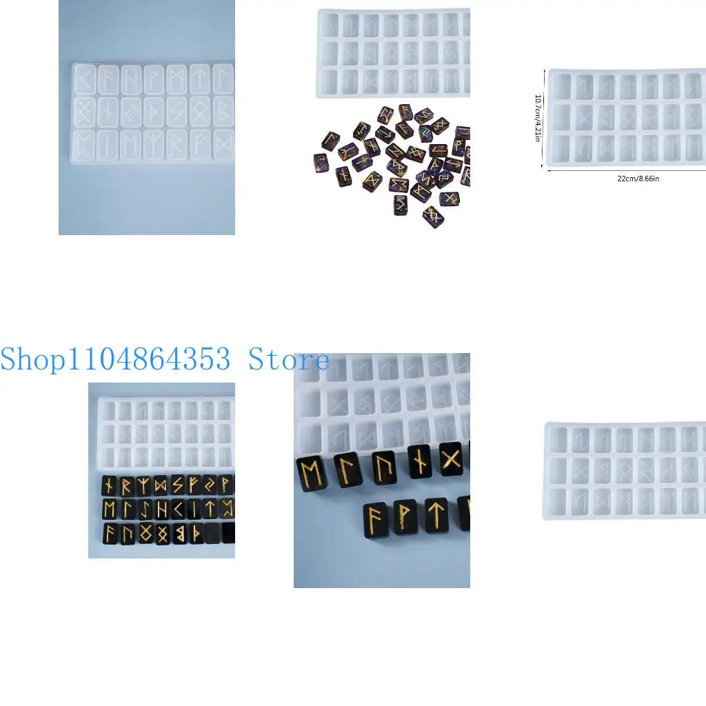 

652F Symbol Words Resin Casting Charm Mold Mirror Energy Symbol Runes Letters Mold