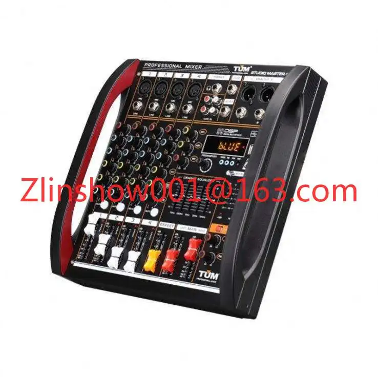 Built-in Amplified Power 4 Channel Audio Mixer with 2 Wireless Microphones Combined for Outdoor Performance