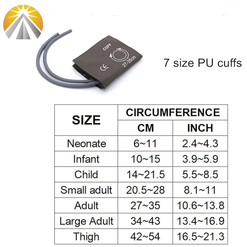 All Sizes In One Set Reusable Blood Pressure NIBP Cuff With Double Tube For Neonates to  Adult Size Patient Monitor Double Hose