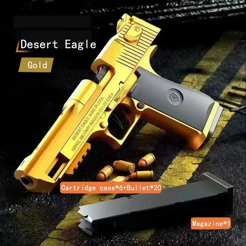 Pistola de juguete Safe Desert Eagle con conchas de expulsión, bala de plástico automática, genial pero inofensiva, regalo de cumpleaños y Navidad para niños