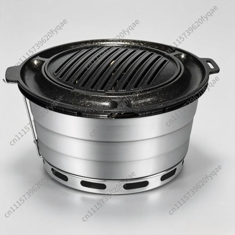 Charcoal Grill Round Large Commercial Grill Multifunctional Grill Non-stick Smokeless Household Carbon