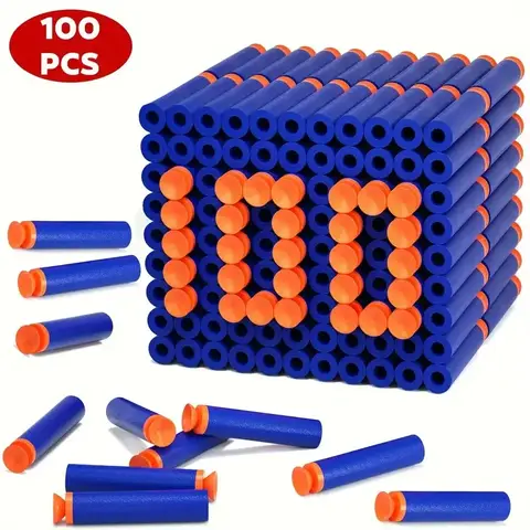 50/100pcs, Blue Filling Darts, Soft Head Bullets Foam Darts, Pistol Children's Toy, Gun Accessories Darts, Soft Toy, Gun Filling