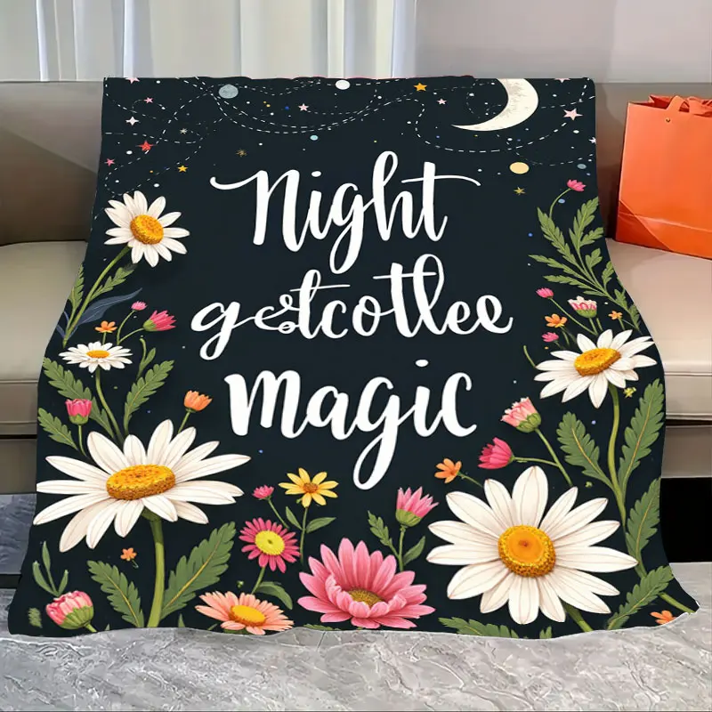 

1 шт. фланелевое одеяло «Кветочное одеяло Night Magic — уютный небесный дизайн для отдыха»