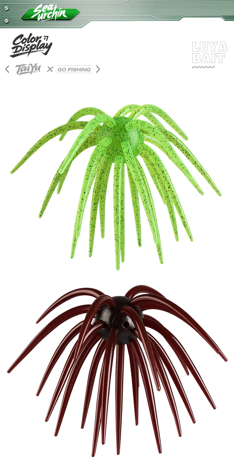 TAIYU 13cm Coike Urchin Weichköder, langlebiger Elastomer-Köder mit Tentakeln für Raubfische, Silikonköder, künstlicher Wurmköder – Detail 10
