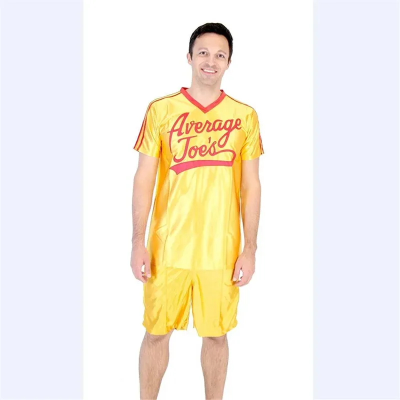 25COSCrazy Dodgeball Average Joe Set Kostum Jersey Kuning Dewasa Cerita Anak Anak Yang Benar Dodgeball Kostum Cosplay Halloween Keluar