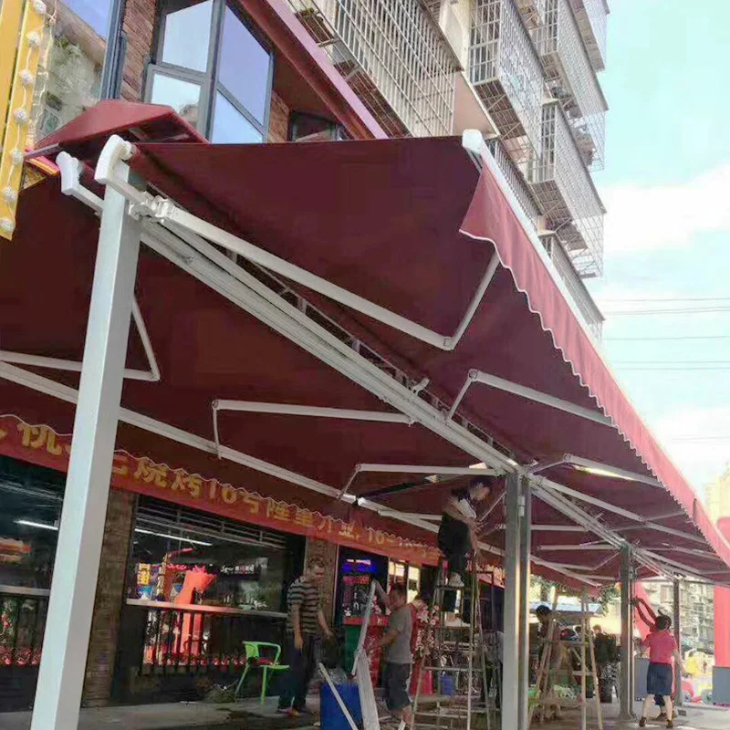 قابل للسحب أكشاك المظلة مظلة من الشمس مظلة السيارة مظلة قابلة للطي مع جدران جانبية 4x2 متر للاستخدام في الهواء الطلق #3